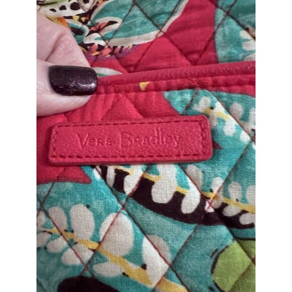 Vera Bradley Red Rumba Floral Small Trimmed Tote Bag 15 X 11 X 5 - Picture 3 of 6